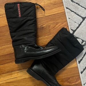 Prada Black Quilted Winter Boots